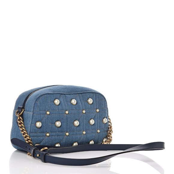 Gucci Matelassé GG Marmont Pearl Shoulder Bag NEW W DUSTBAG - Picture 2 of 16